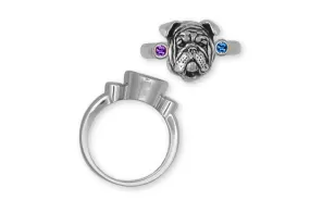 Bulldog Ring Jewelry Sterling Silver Handmade Dog Ring BD19-SR