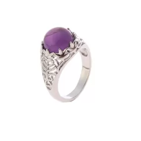 European Round Purple Amethyst Ring