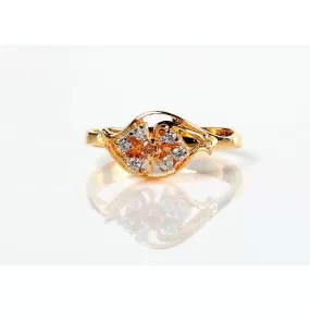 Gold Plated Elegant Pattern Zircon Ring (Gold Plated 925 Sterling Silver)