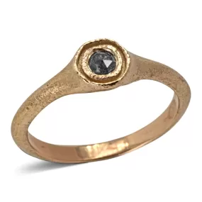 Round Rose Gold Salt & Pepper Diamond Ring