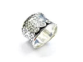 Silver ring for woman / hippie ring / cubic zirconia ring / bohemian rings / chic ring with zircons